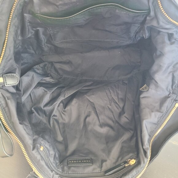 Tory Burch Tilda Nylon Shoulder Tote Bag Black - Picture 5 of 12